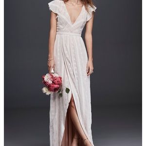 Embroidered chiffon dress